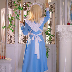 Light Blue Long Maid Dress