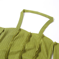 Lime Green Halter Top Long Sleeve