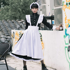 Long Sleeve Black Maid Dress