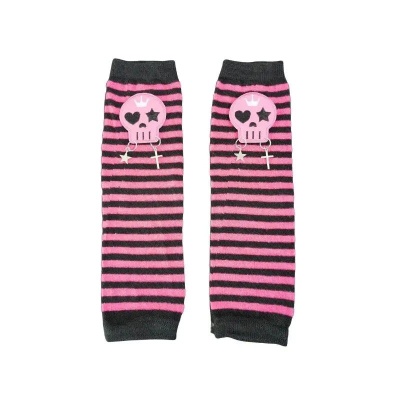 'lovely horribly' Y2k Harajuku Dark Knitted Striped Gloves