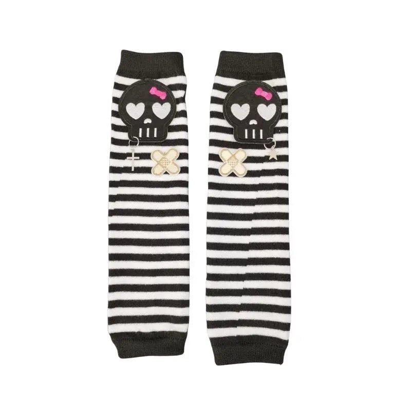 'lovely horribly' Y2k Harajuku Dark Knitted Striped Gloves