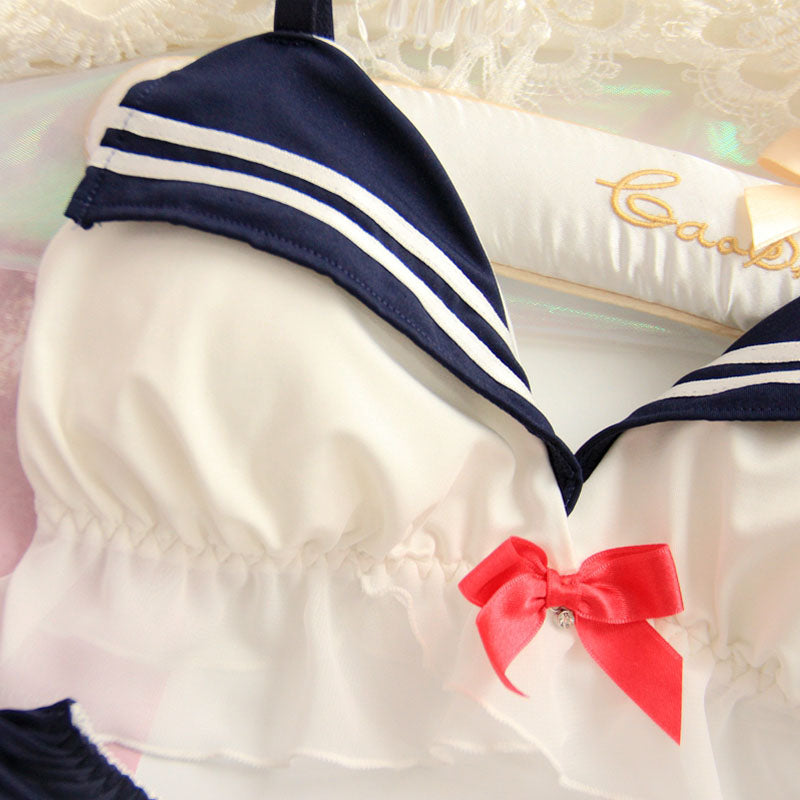 Kawaii Schoolgirl Ruffle Lingerie Set