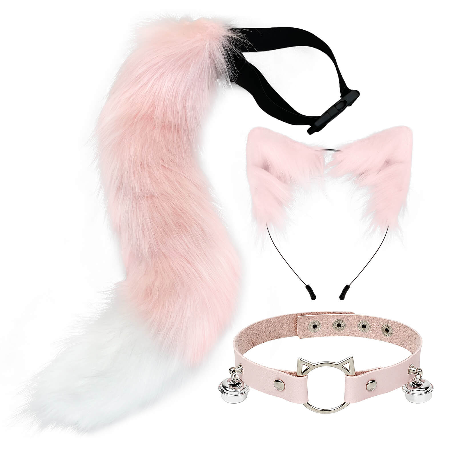 Cat Ears And Tail With Collar Set