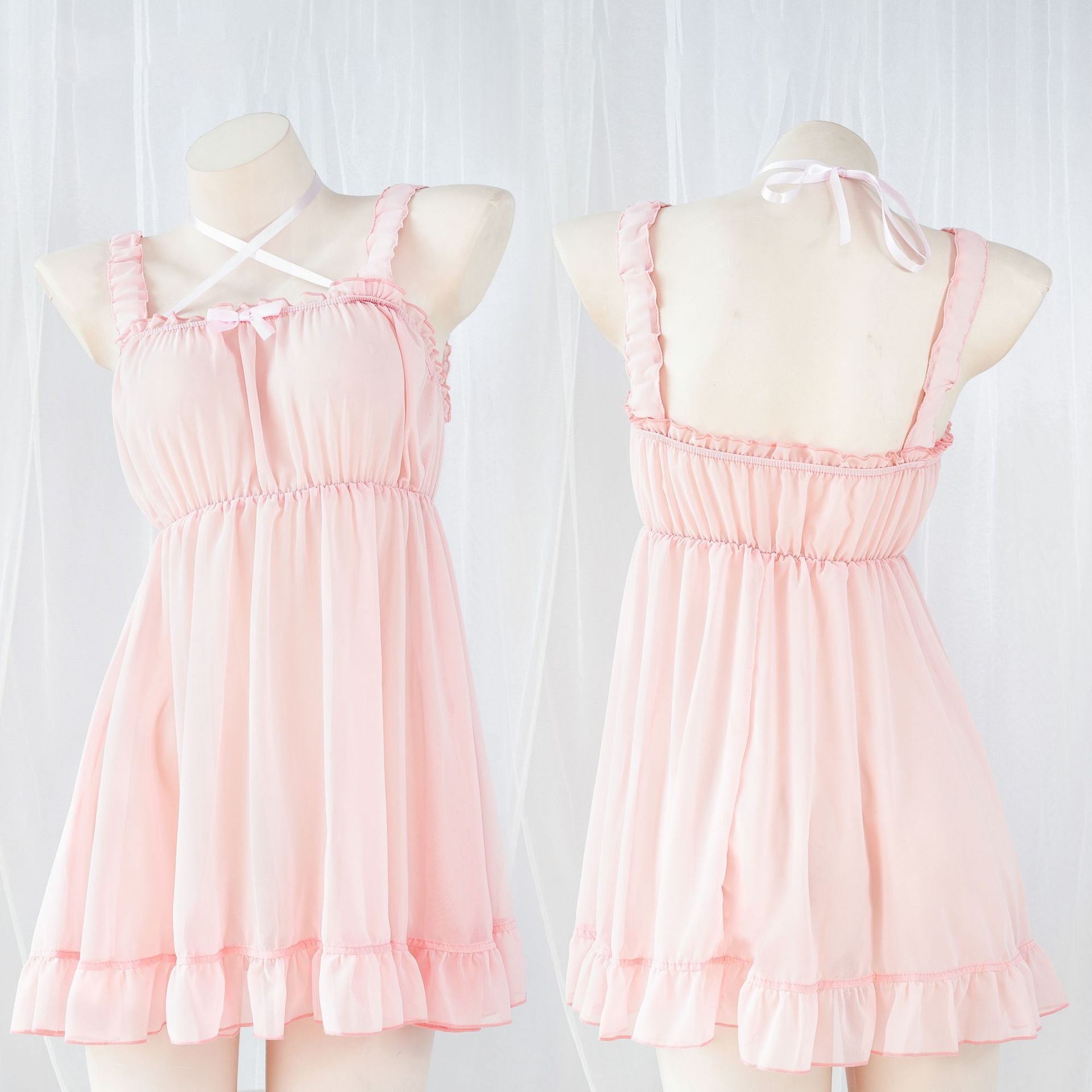 Pink Chiffon Lingerie Dress