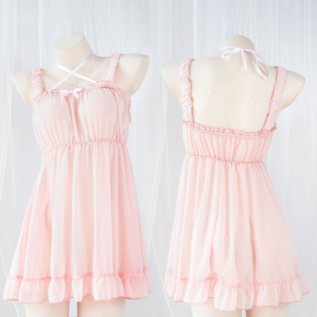 Pink Chiffon Lingerie Dress