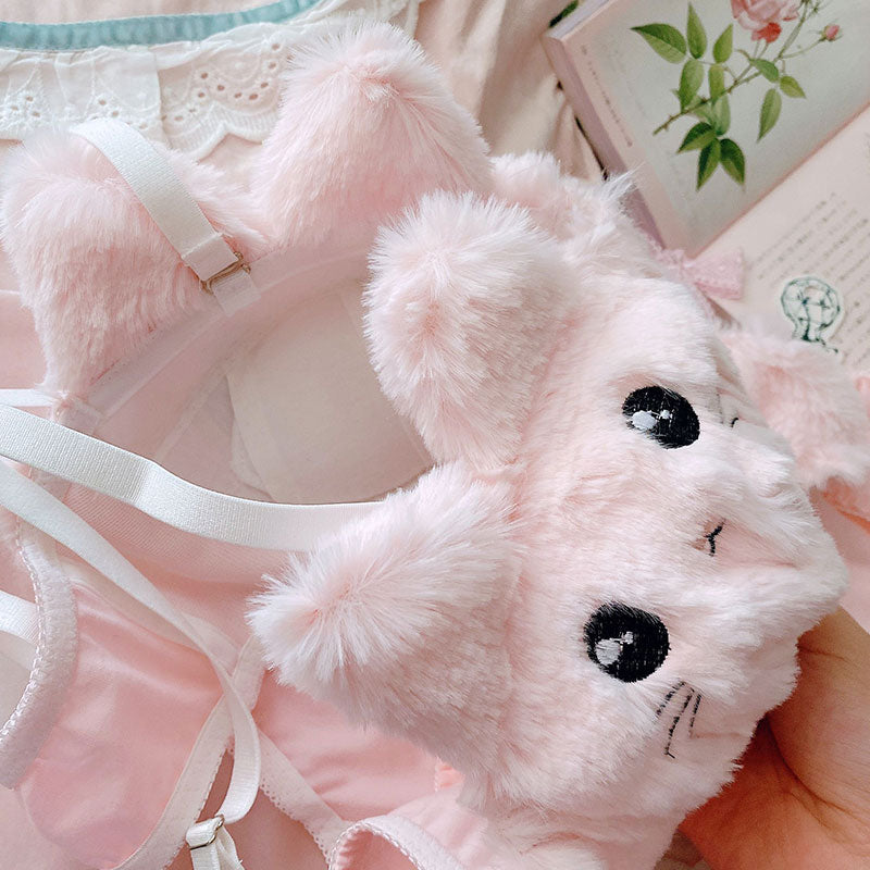 Furry Cute Cat Lingerie Set