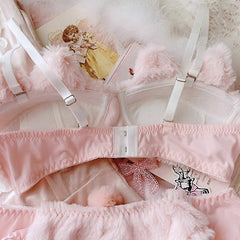 Furry Cute Cat Lingerie Set