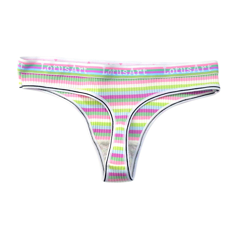 Rainbow Stripe Thong Panty