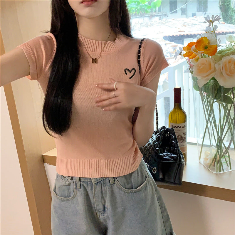 Round Neck Knitted T-Shirt