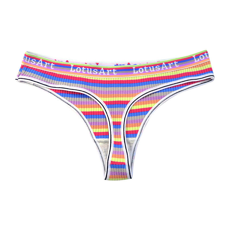 Rainbow Stripe Thong Panty