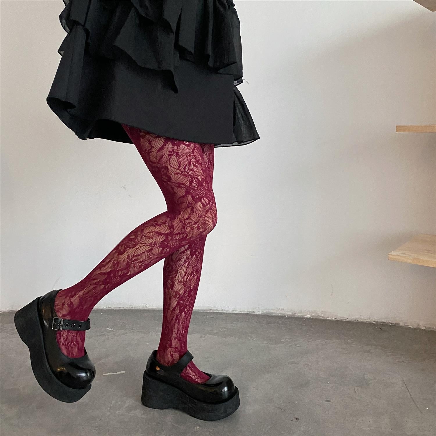 Floral Lace Pantyhose