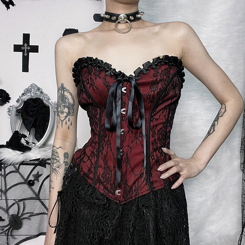 Red Gothic Corset Top