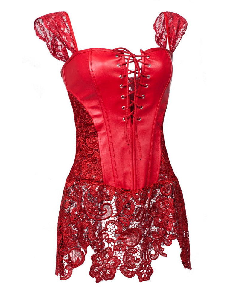 Lace Leather Corset