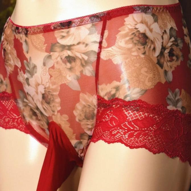 Sissy Oversize Floral Print Pouch Panties