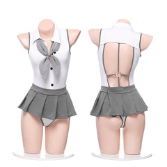 Schoolgirl Backless Uniform Lingerie Set