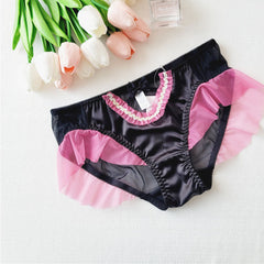 Black And Pink Ruffle Panties