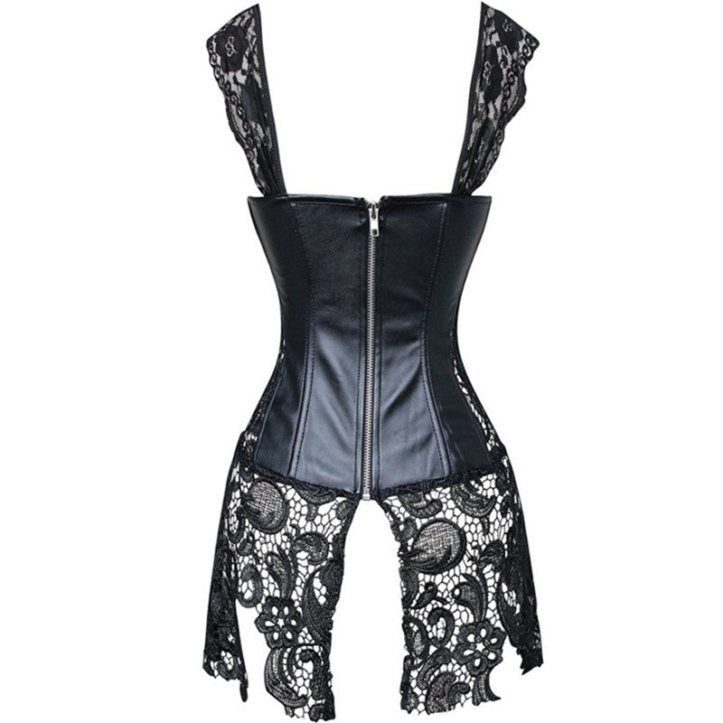 Lace Leather Corset