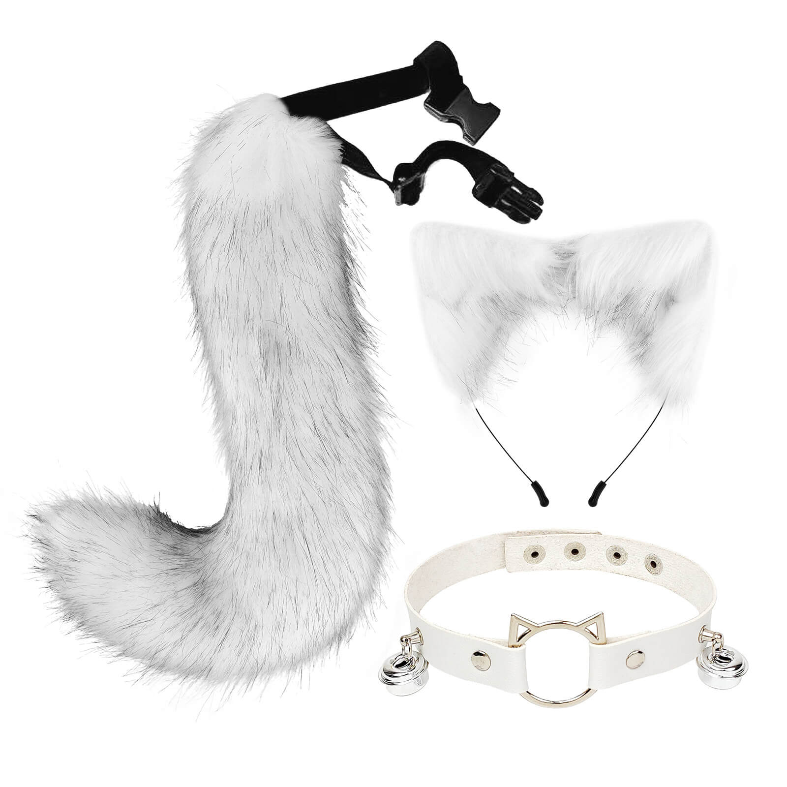 Cat Ears And Tail With Collar Set