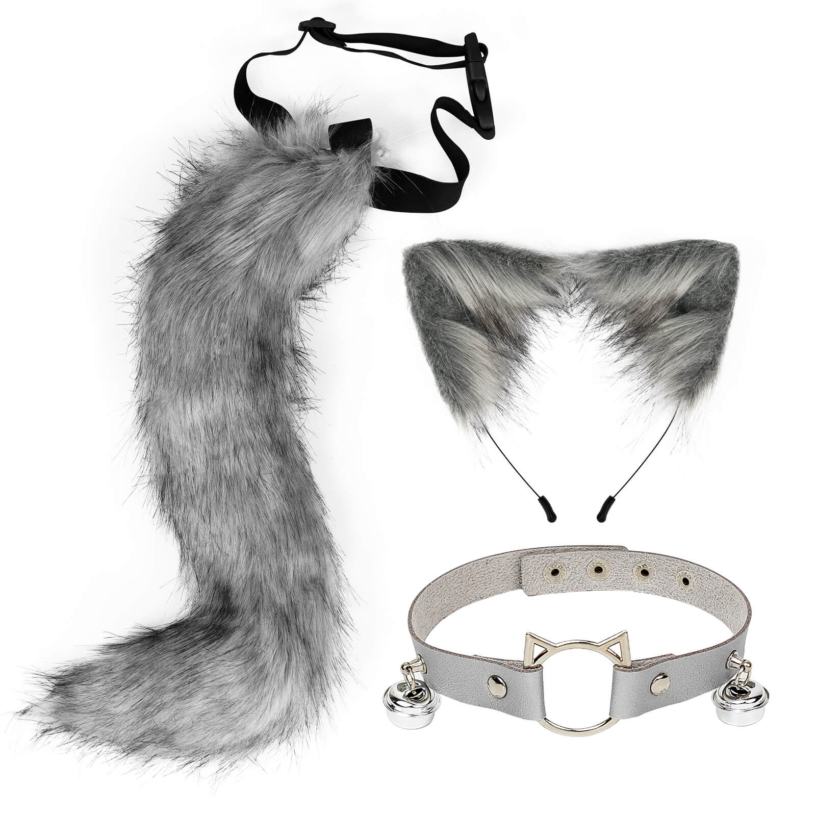 Cat Ears And Tail With Collar Set