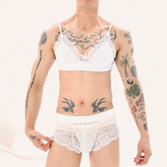 Sissy Lace Bra And Boyshorts Set