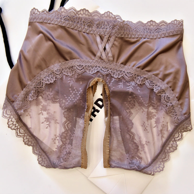 Satin Sissy Crotchless Panties