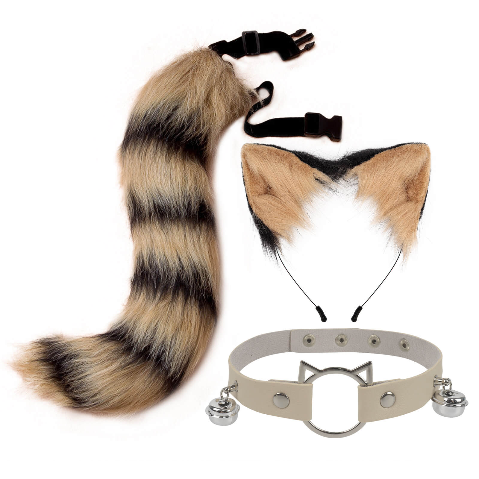 Cat Ears And Tail With Collar Set