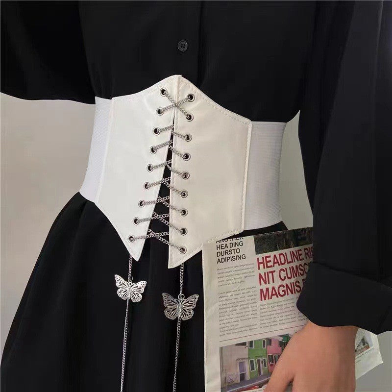 Corset Belt With Butterfly Chain