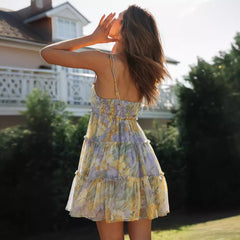 Floral Chiffon Mini Dress