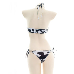 Halter Cow Print Lingerie Set