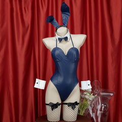 Navy Blue Bunny Girl Lingerie Set