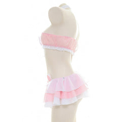 Pink Halter Chiffon Lingerie Set