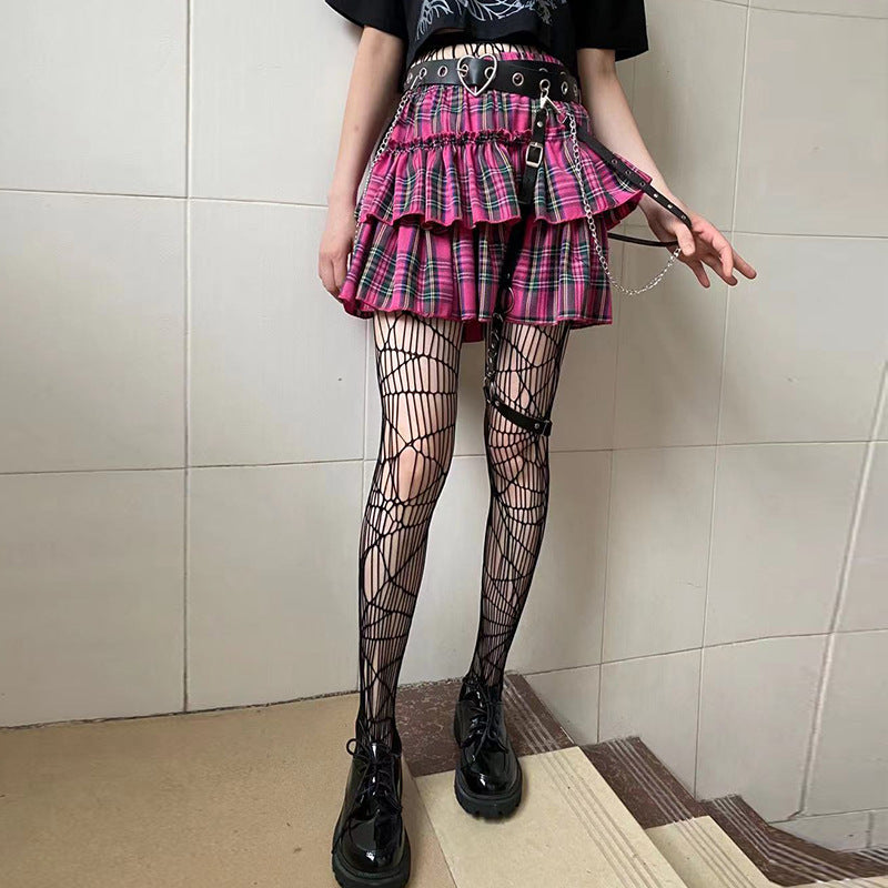 Pink Plaid Short Skirt