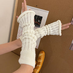 Solid Knitted Fingerless Gloves