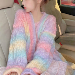 Sweet rainbow knitted cardigan - Kaysmar