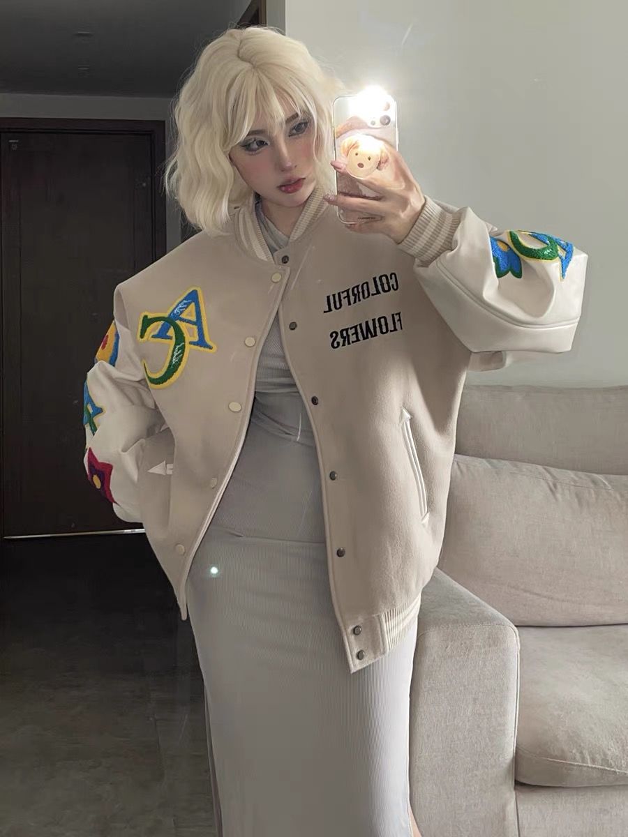 Vintage Beige Baseball Jackets - Kaysmar