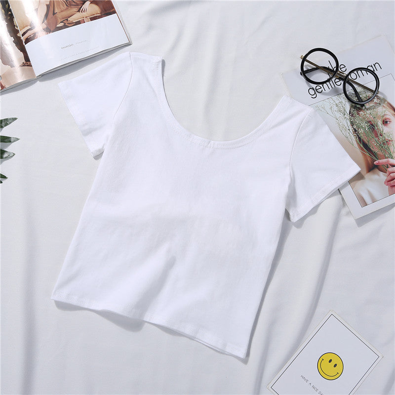 Bowknot Solid Crop Tee