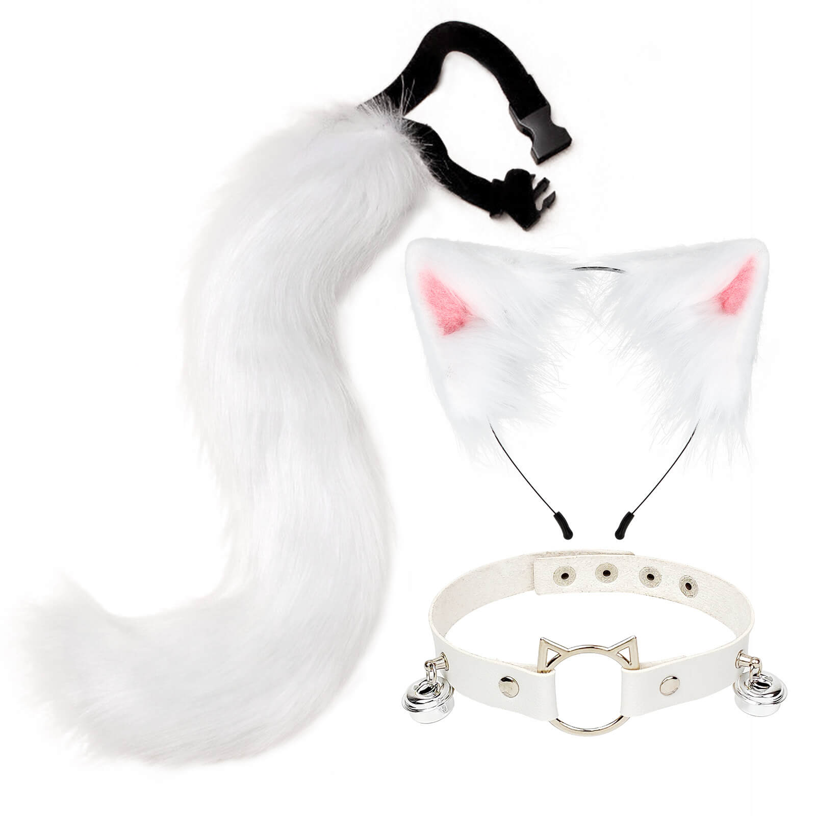 Cat Ears And Tail With Collar Set