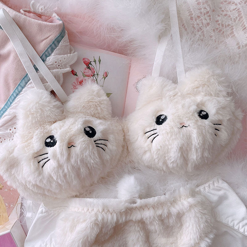 Furry Cute Cat Lingerie Set