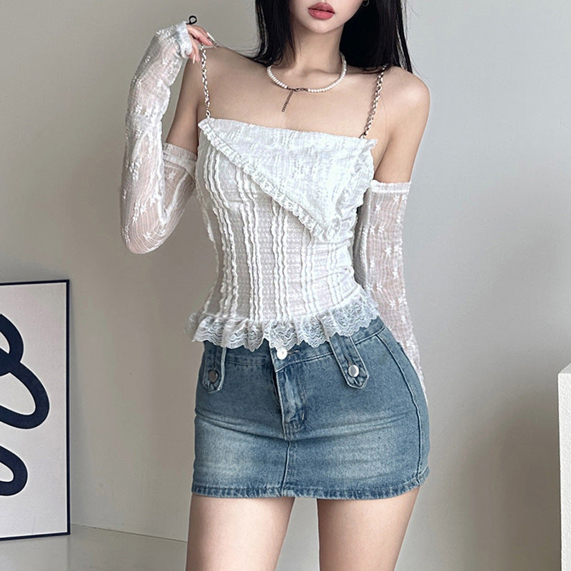 White Lace Off Shoulder Top