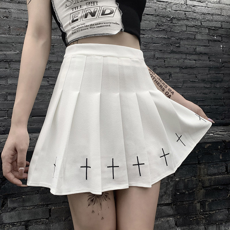 Femboy Pleated Skirt With Cross