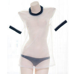 School Girl White Sheer Lingerie Set