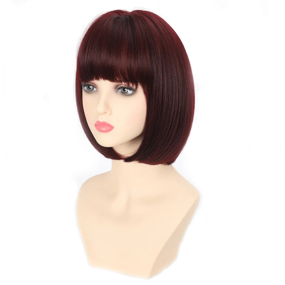 Femboy Short Bob Wig With Bangs