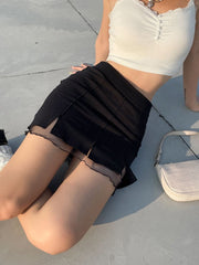 Y2k Korean Black Mini Skirt