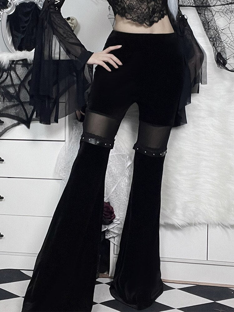 Y2K Velvet Waist Gothic Pants