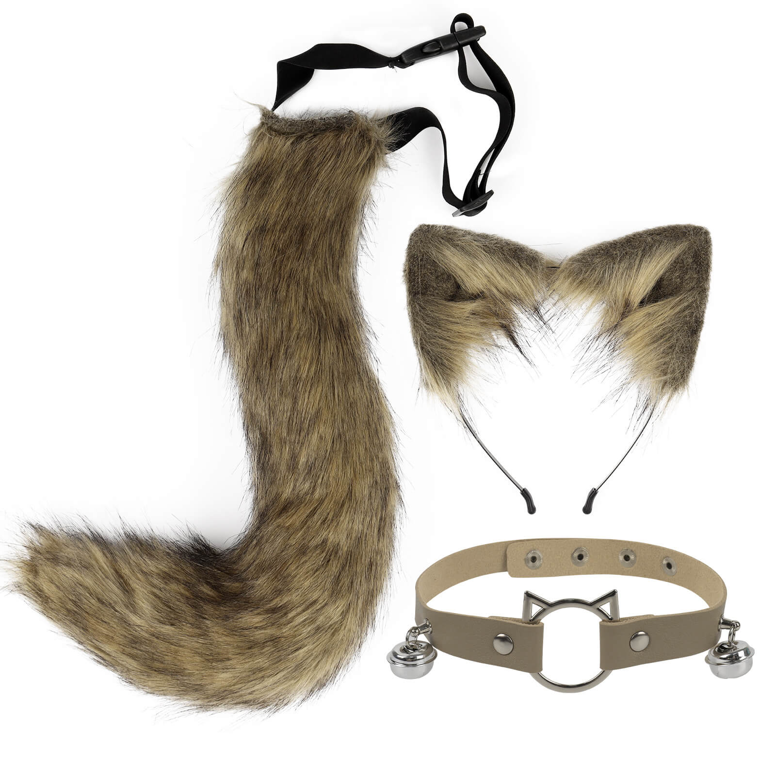 Cat Ears And Tail With Collar Set