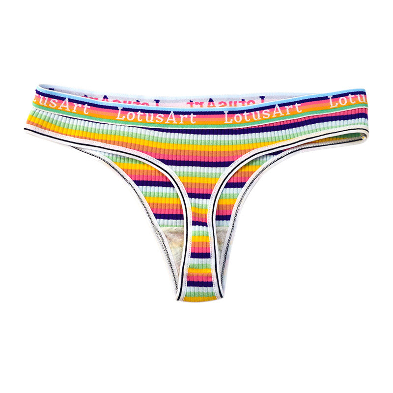 Rainbow Stripe Thong Panty