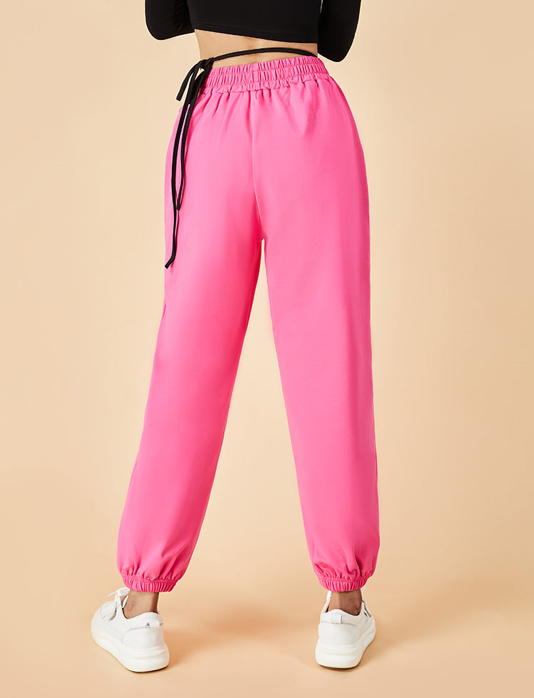 Stretchy Tie-up Waist Jogger Pants