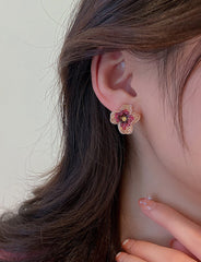 Flower Crystal Earrings