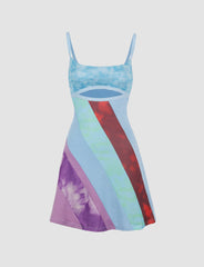 Multicolor Cut-out Dress