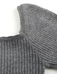 Gray Lantern Sleeve Knitted Dress